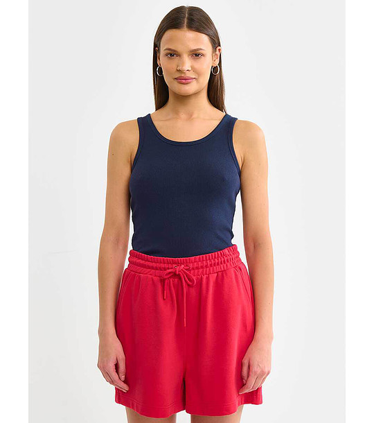 Тъмносин памучен топ Aurela снимка