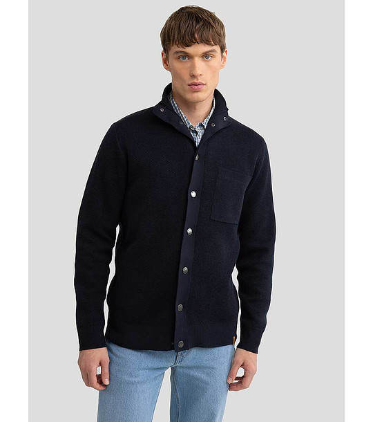 Тъмносиня мъжка жилетка с памук HAROLD снимка