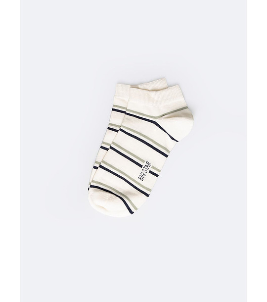 Бели мъжки къси чорапи на райе Ernest снимка