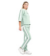 Памучен дамски сет от блуза и панталон в светлозелено-2 снимка