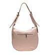 Дамска кожена чанта в цвят пудра-2 снимка