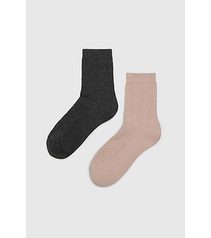 Сет от 2 чифта чорапи в нюанс на пудра и черно снимка