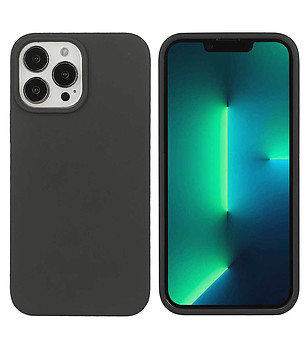 Черен силиконов калъф за iPhone 13 PRO снимка