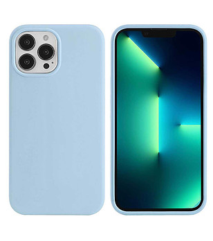 Светлосин силиконов калъф за iPhone 13 PRO снимка