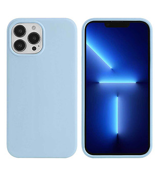 Светлосин силиконов калъф за iPhone 13 PRO MAX снимка