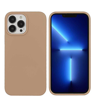 Бежов силиконов калъф за iPhone 13 PRO MAX снимка