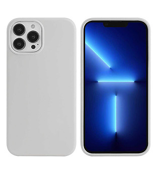 Бял силиконов калъф за iPhone 13 PRO MAX снимка