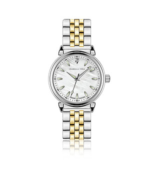 Сребрист дамски часовник със златист кант Joie снимка