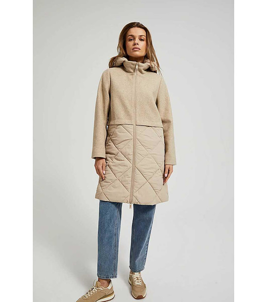 Дамско дълго яке в бежово Tantana снимка