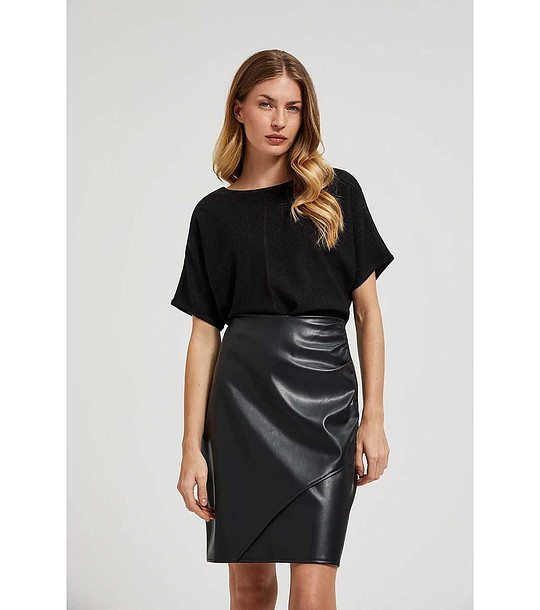 Черна пола имитация на кожа Eve снимка