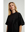 Дамска черна тениска от памук Judith-3 снимка