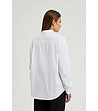 Бяла дамска риза с джобове с декорация Hilda-2 снимка
