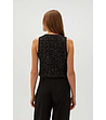 Черен дамски елек с лъскави нишки Nikala-1 снимка