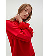Дамска блуза с ефектни ръкави Mona в червен цвят-2 снимка