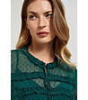 Тъмнозелена дамска блуза с къдрички Amina-3 снимка
