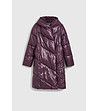 Дамско яке в тъмнолилав нюанс с пухкава подплата Berta-4 снимка