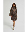 Кафява рокля фризе с животински принт Gea-4 снимка