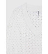 Дамски пуловер с перфорации Lota в пречупено бяло-3 снимка