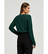 Зелен дамски пуловер с блестящи нишки Liliya-1 снимка
