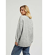Дамски пуловер в сив меланж с вълна Georgina-1 снимка