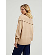 Дамски пуловер с ефектна яка в бежов нюанс Jana-1 снимка