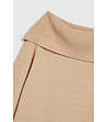 Дамски пуловер с ефектна яка в бежов нюанс Jana-3 снимка
