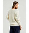 Дамски пуловер Franceska в цвят слонова кост-1 снимка
