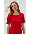 Дамска блуза от памук в червено-2 снимка