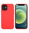 Силиконов калъф в червено за iPhone 12-2 снимка