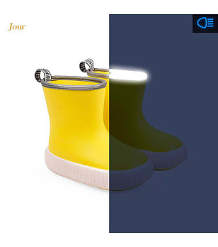 Жълти детски гумени ботуши снимка