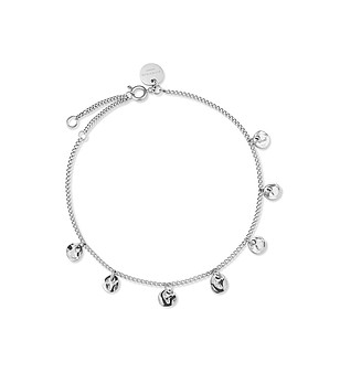 Дамска сребриста гривна с висулки снимка