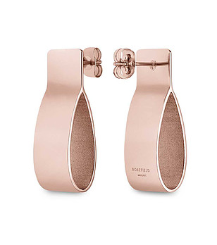 Розовозлатисти дамски обеци с винтче снимка