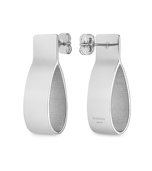 Сребристи дамски обеци с винтче снимка