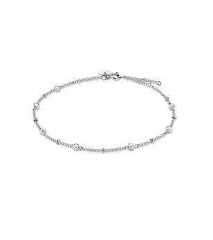 Дамска гривна в сребристо с кристали снимка