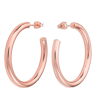 Дамски обеци халки в розовозлатисто снимка