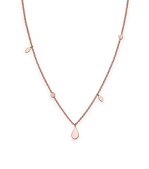 Розовозлатисто дамско колие с капковидни детайли снимка