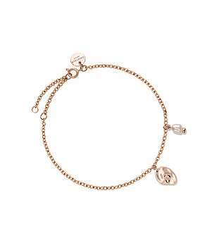 Розовозлатиста дамска гривна с висулки снимка