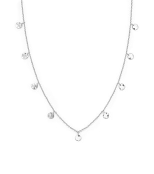 Сребристо дамско колие с капковидни детайли снимка