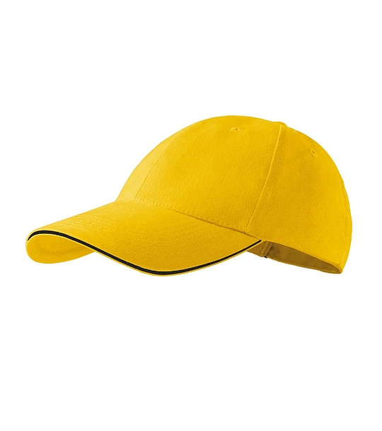 Жълта памучна шапка с кант при козирката снимка