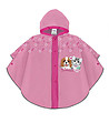 Детски дъждобран тип пончо в розово за деца 3 - 6 години с принт Куче и Коте-1 снимка