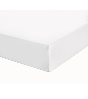 Памучен бял чаршаф с ластик 140х200 см снимка