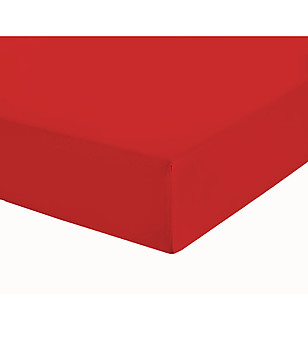 Памучен чаршаф с ластик в червено 140х200 см снимка