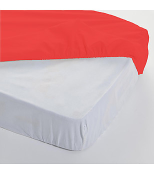 Памучен чаршаф с ластик 160х200 см в червено снимка