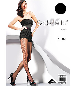 Фин черен чорапогащник Flora 20 DEN снимка