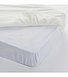 Бял памучен чаршаф с ластик 160x200 см-0 снимка