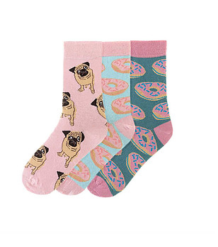 Комплект от 3 чифта памучни дамски чорапи Crevia снимка