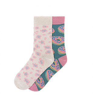 Комплект от 2 чифта памучни дамски чорапи Riesa снимка