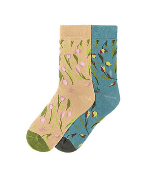 Комплект от 2 чифта памучни дамски чорапи Indiasa снимка