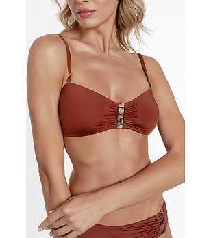 Кафяво горнище на бански снимка