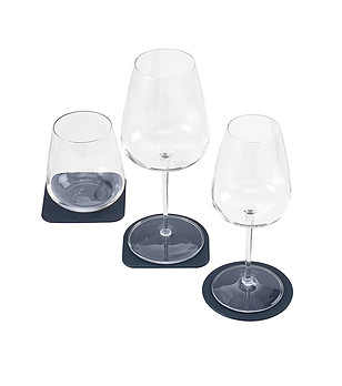 Комплект кожени подложки за чаша в тъмносиньо снимка